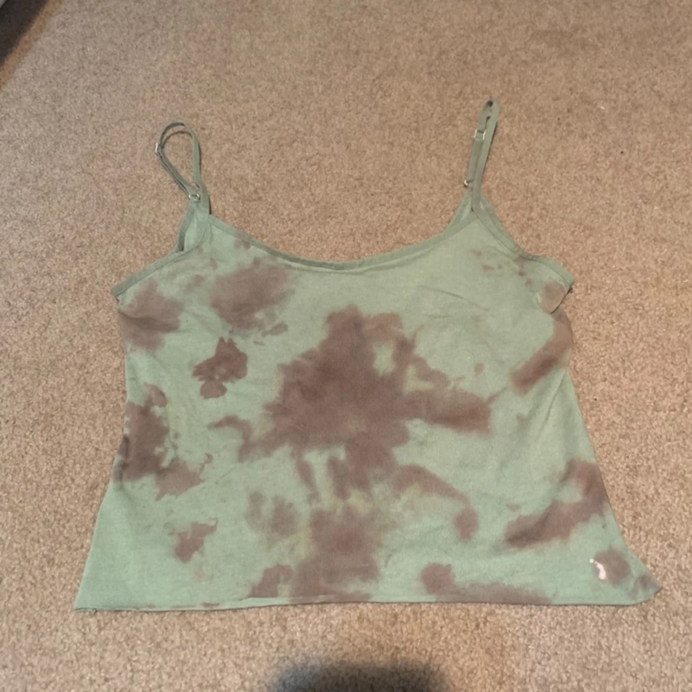 Tie dyed cami olive and brown